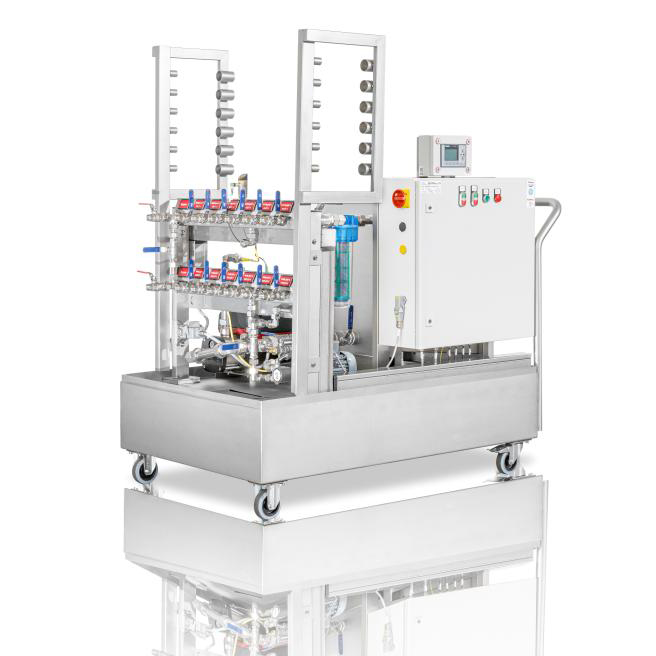 Anlage zur Entfernung von Kalk, Rost und Ölrückständen mittels Chemie aus Temperier- und Kühlkreisläufen von Spritzguss- und Druckgussformen